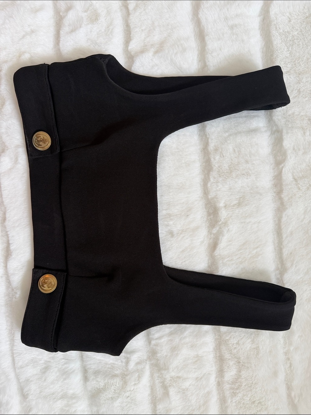 Zara Black Kids Suspender Overalls with Gold Buttons
